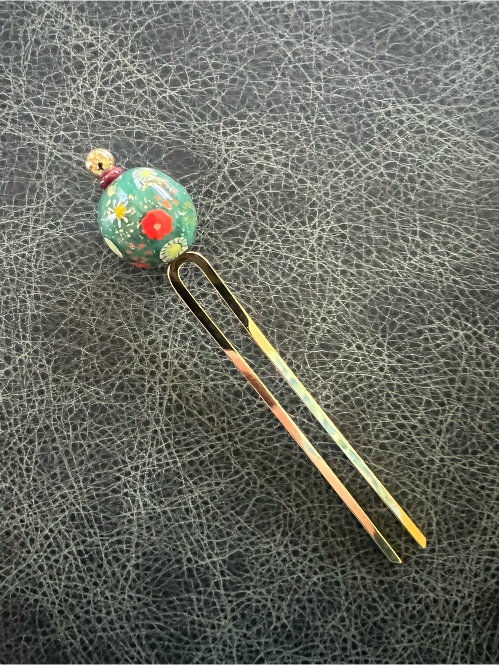 Kyoto Tama Kanzashi Hair Pin Accessory Floral Green